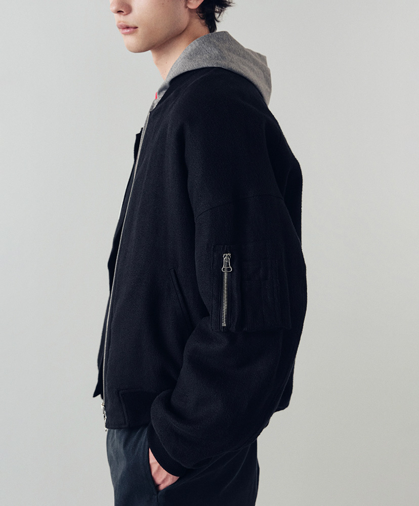 Bale Cocoon Bomber in Linen Viera Black/ブラック 48(MEN)