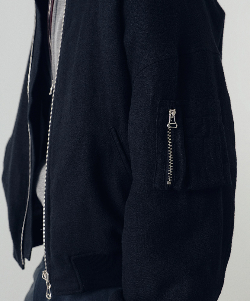 Bale Cocoon Bomber in Linen Viera Black/ブラック 48(MEN)