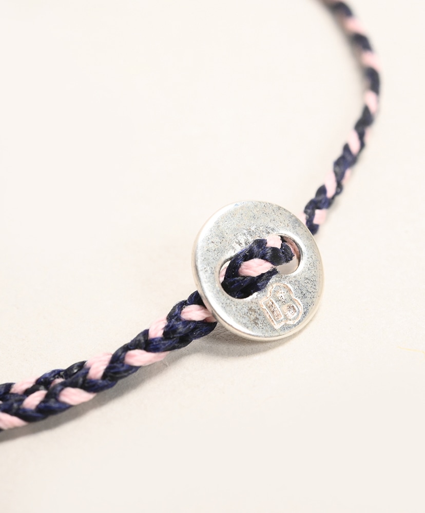 Signiture Thin Cord Bracelet SS Indigo & Light Pink/インディゴ&ライトピンク ONE