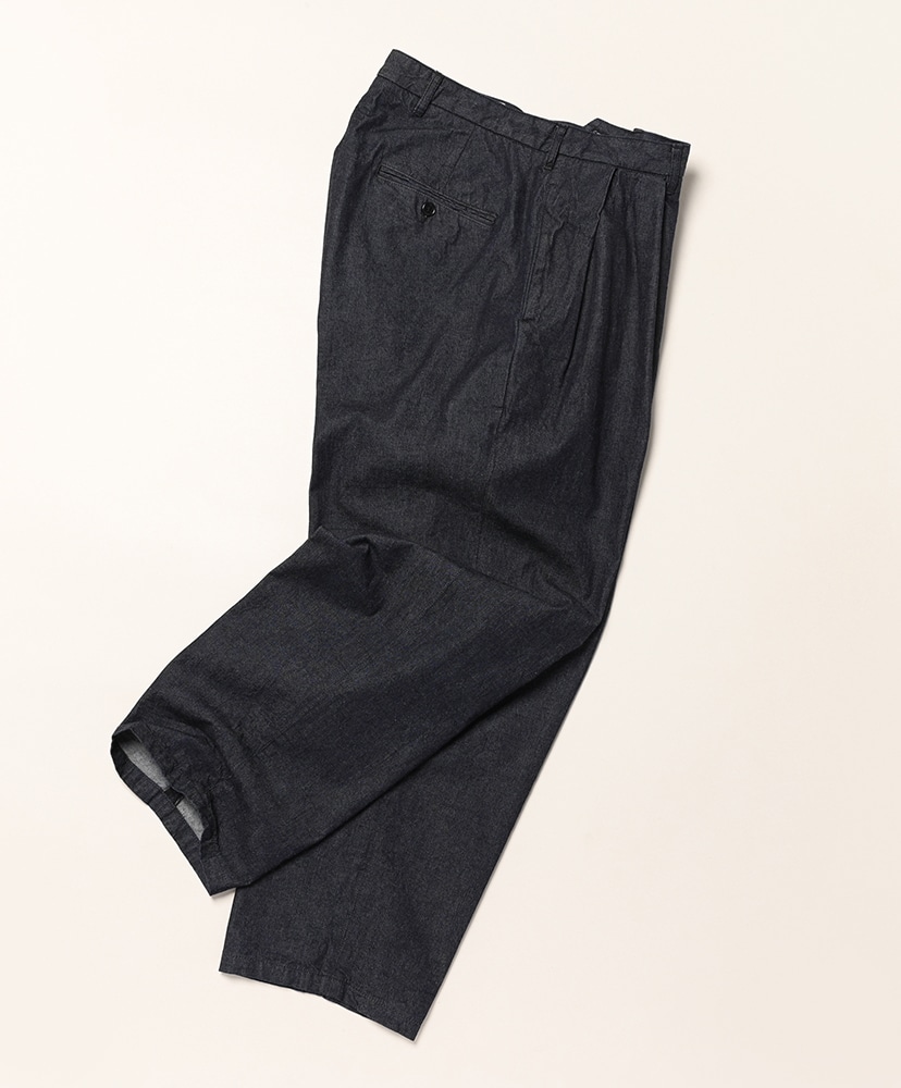 Big Denim Tuck Trousers Indigo/インディゴ 34(MEN)