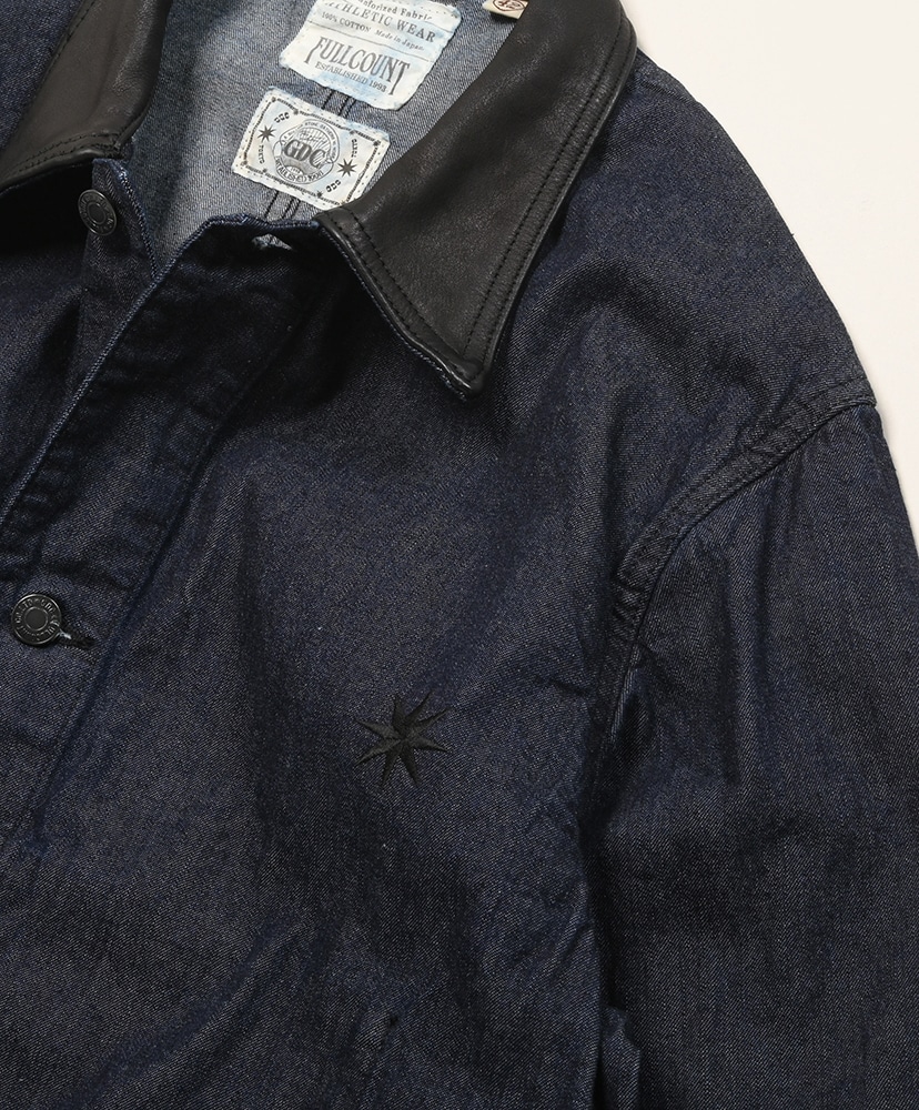 Leather Collar Denim Chore Jacket Indigo/インディゴ 42(MEN)