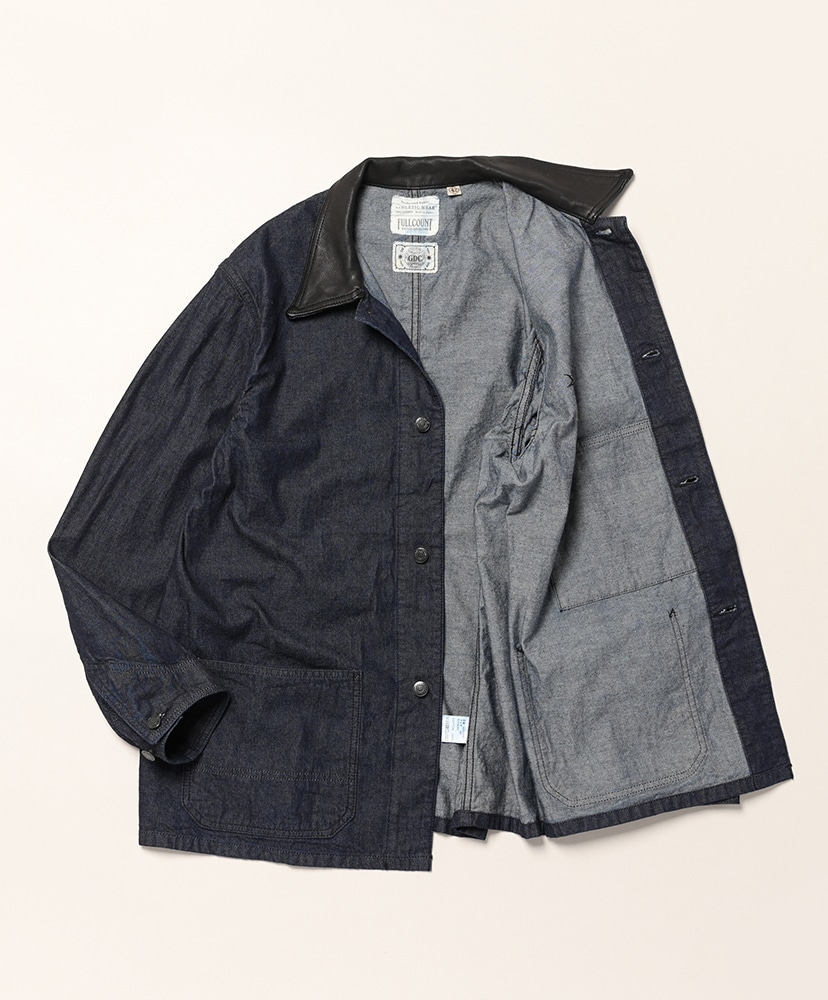 Leather Collar Denim Chore Jacket Indigo/インディゴ 42(MEN)
