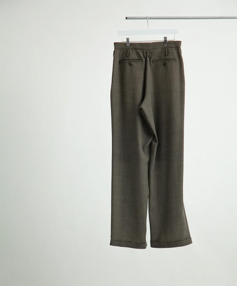 DOUBLE INVERTED TUCK TROUSERS DOBBY GREY/ドビーグレー 48(MEN)