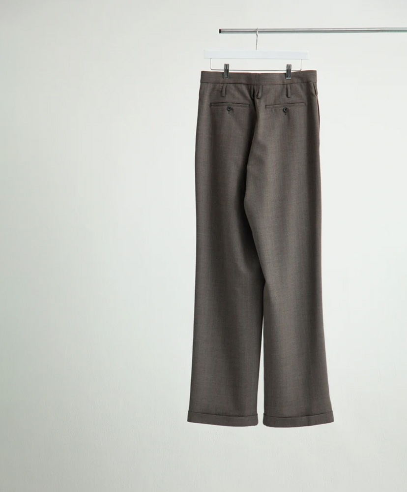 DOUBLE INVERTED TUCK TROUSERS GREY STRIPE/グレーストライプ 46(MEN)