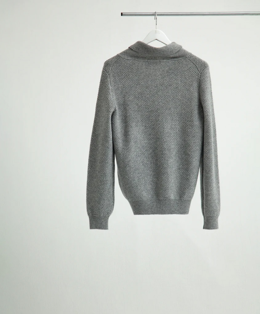 SHAWL COLLAR KNIT SWEATER GRAY/グレー 48(MEN)