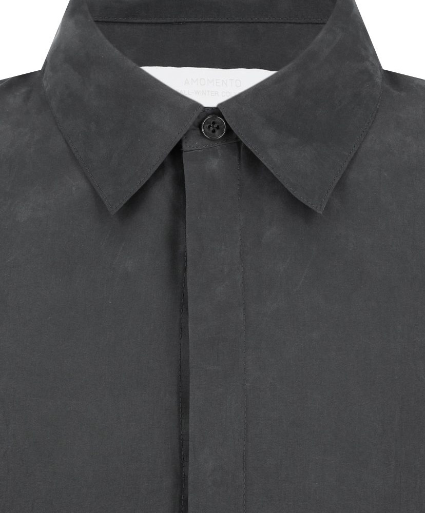 Cupro Shirt charcoal/チャコール L(MEN)