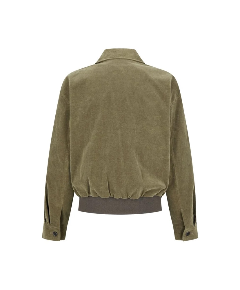 Velvet Zip Up Jumper Khaki/カーキ L(MEN)