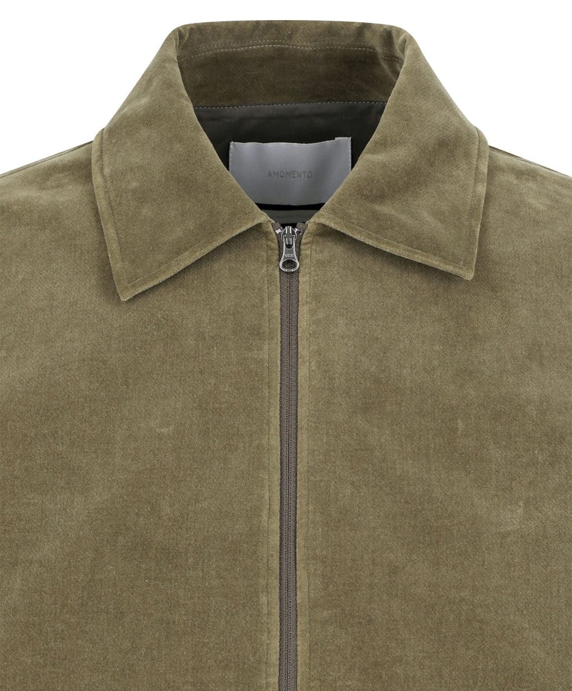 Velvet Zip Up Jumper Khaki/カーキ L(MEN)