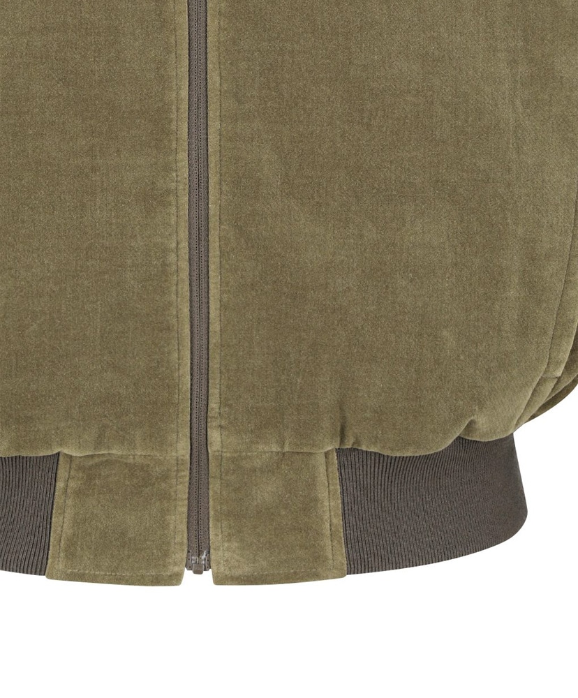 Velvet Zip Up Jumper Khaki/カーキ L(MEN)