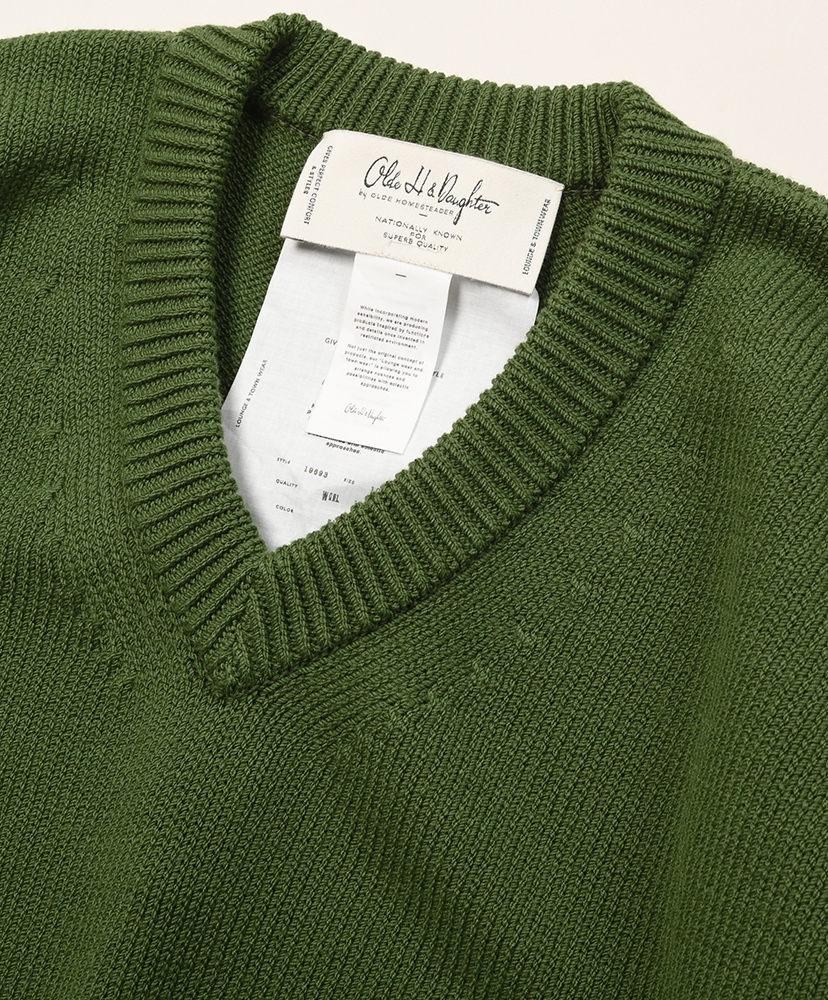 Twist Wool V Neck P/O Moss/モス 10(MEN)