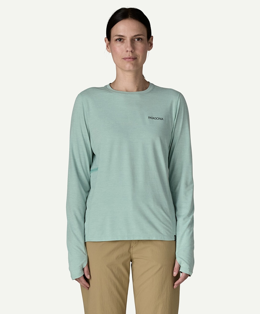 Women's Long Sleeved Capilene Cool Sun Shirt Peak Visions TBIX/サーマルブルー L(WOMEN)