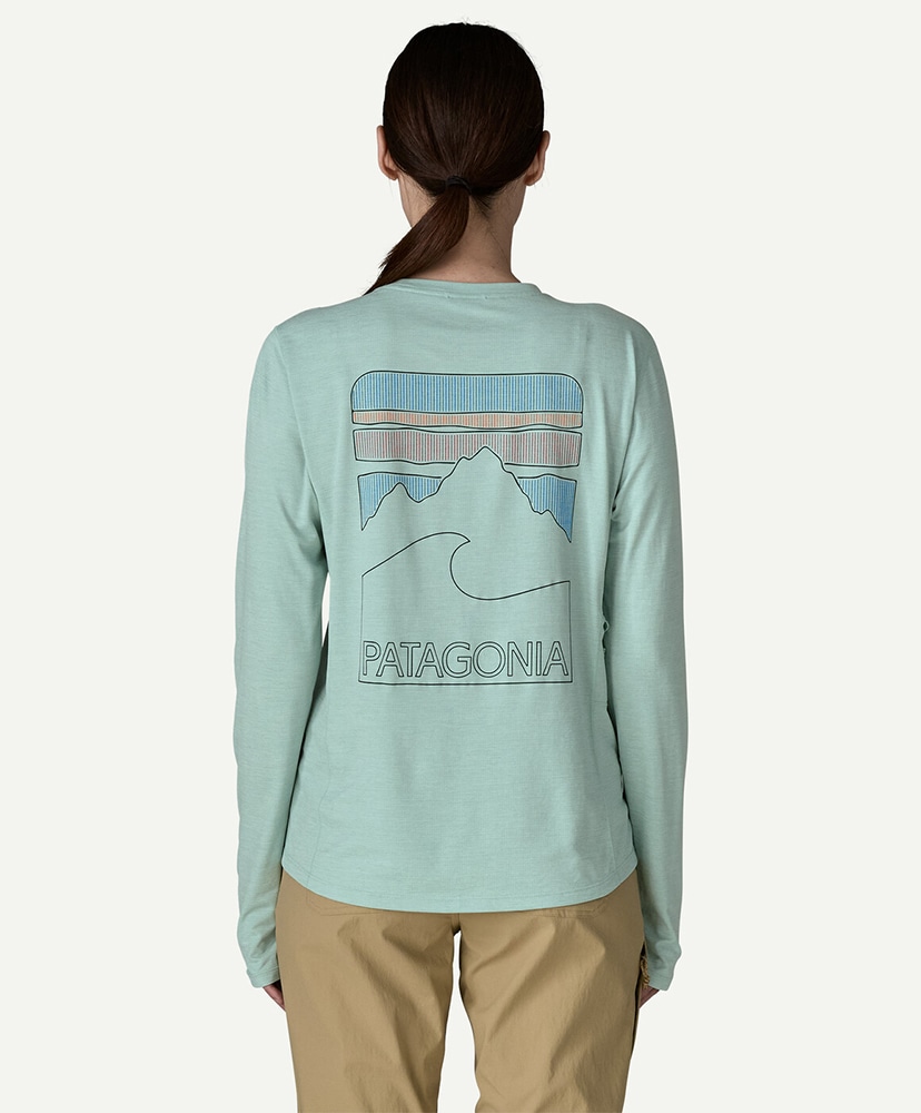 Women's Long Sleeved Capilene Cool Sun Shirt Peak Visions TBIX/サーマルブルー L(WOMEN)