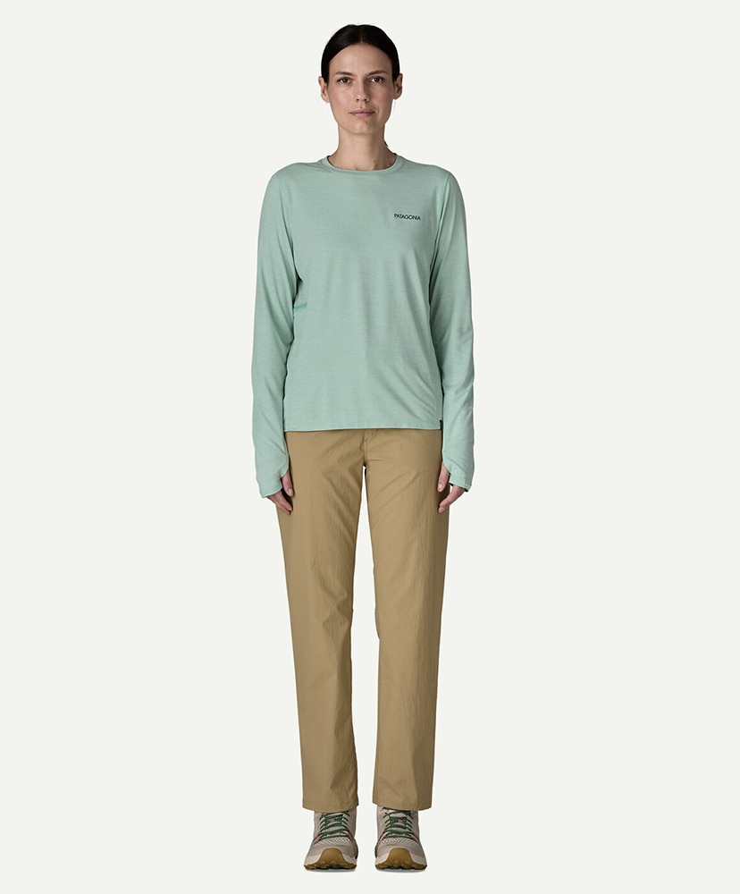 Women's Long Sleeved Capilene Cool Sun Shirt Peak Visions TBIX/サーマルブルー L(WOMEN)