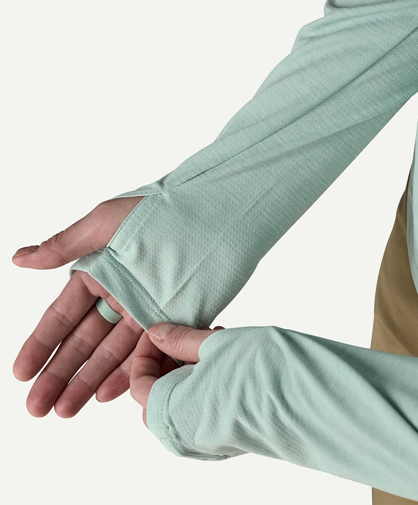 Women's Long Sleeved Capilene Cool Sun Shirt Peak Visions TBIX/サーマルブルー L(WOMEN)