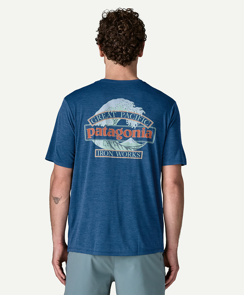 Men's Capilene Cool Daily Shirt - Great Waves CMBX/クレメントブルー L(MEN)