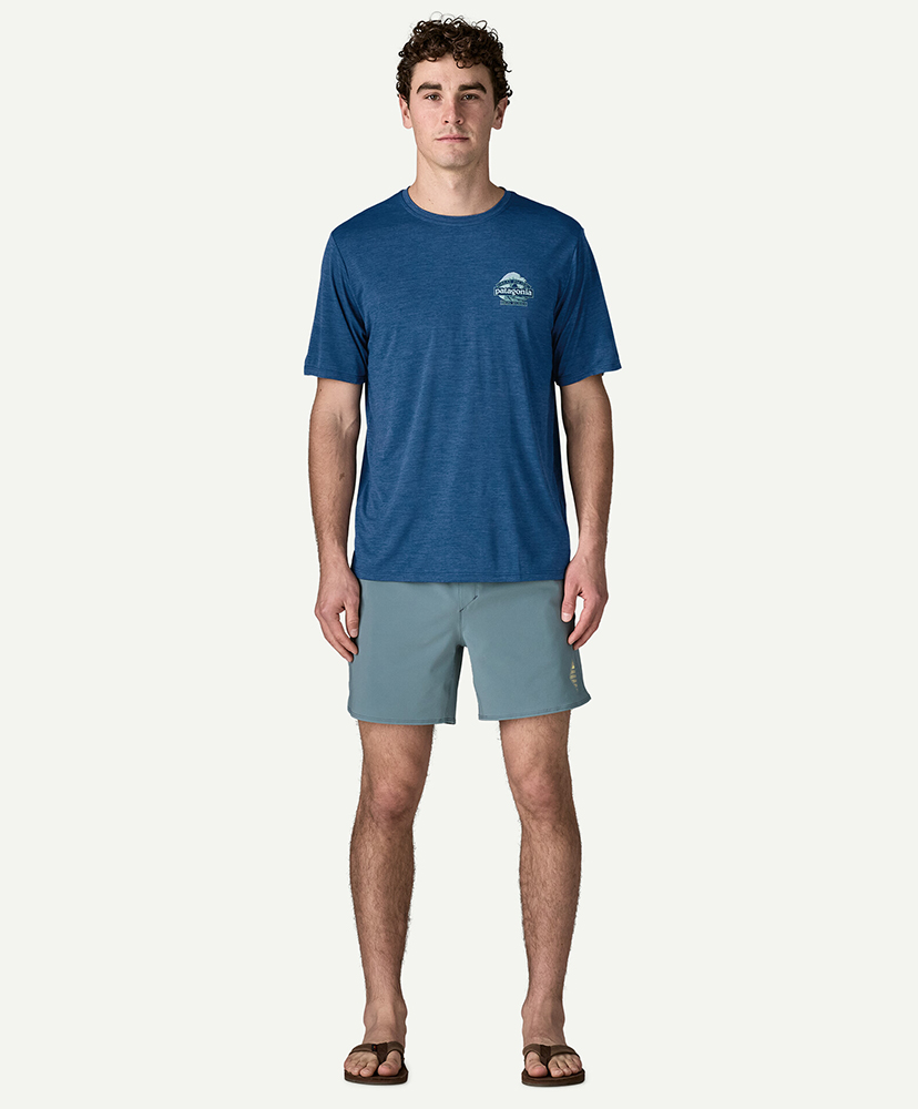 Men's Capilene Cool Daily Shirt - Great Waves CMBX/クレメントブルー L(MEN)