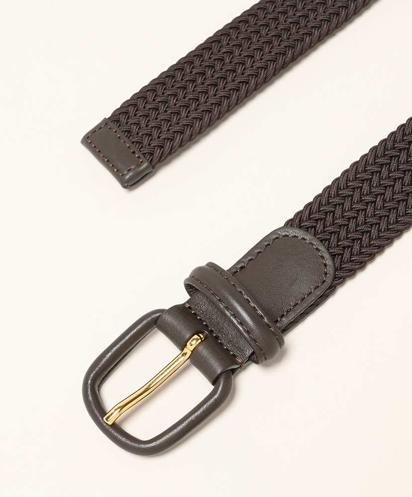 30mm 革巻きラバーメッシュベルト Brown×Brown/ブラウン×ブラウン 80(MEN)