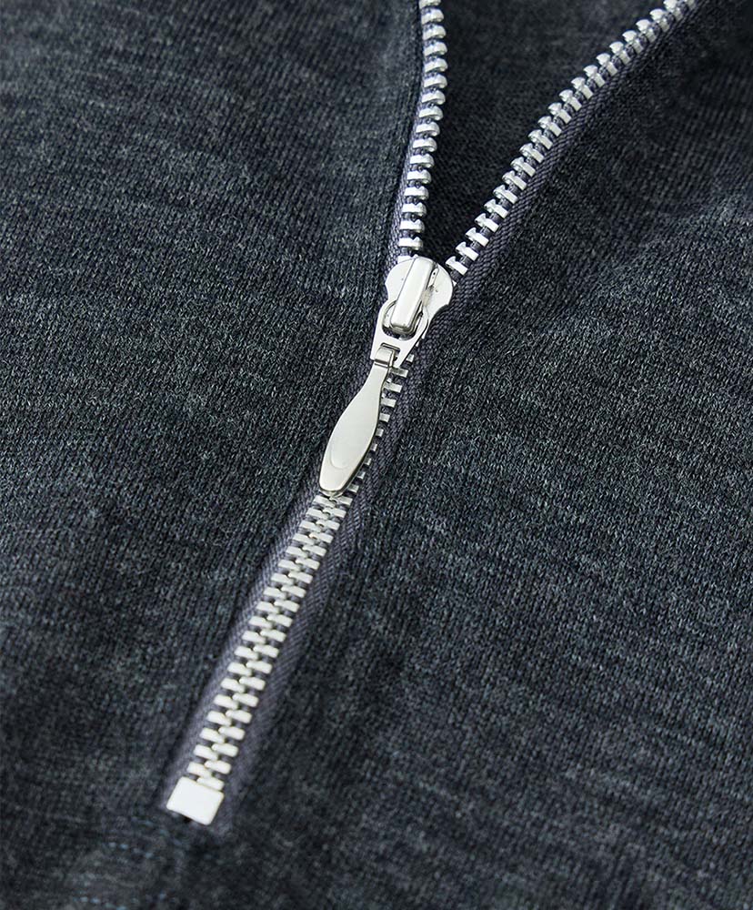 Merino Wool Half Zip Sweater Charcoal/チャコール L(MEN)