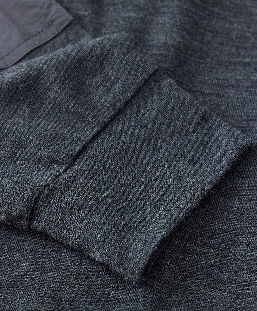 Merino Wool Half Zip Sweater Charcoal/チャコール L(MEN)