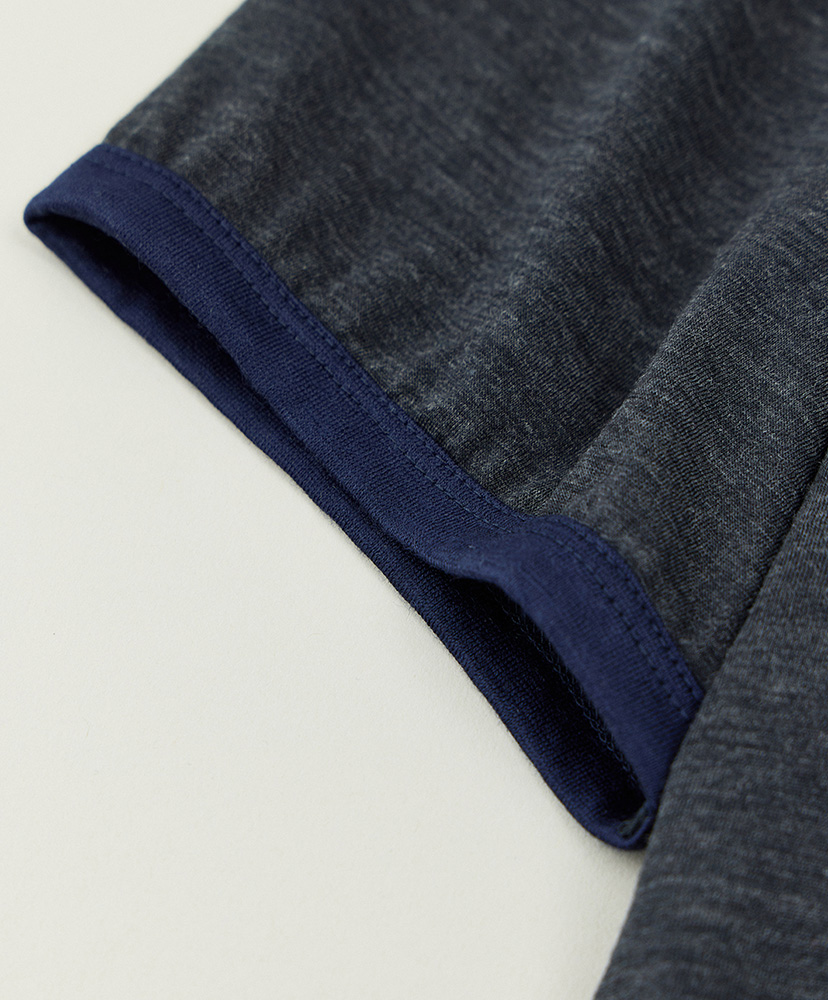 LOFTMAN別注 Light Merino Wool Ringer T-shirt Charcoal Grey/チャコールグレー L(MEN)