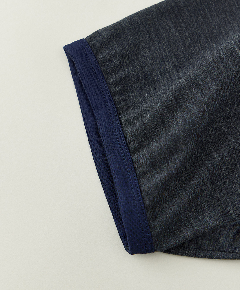LOFTMAN別注 Light Merino Wool Ringer T-shirt Charcoal Grey/チャコールグレー L(MEN)