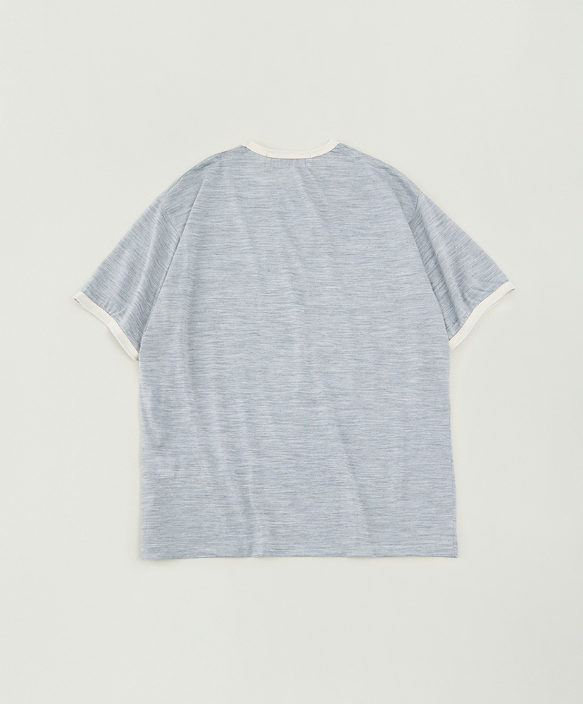 LOFTMAN別注 Light Merino Wool Ringer T-shirt Light Grey/ライトグレー L(MEN)