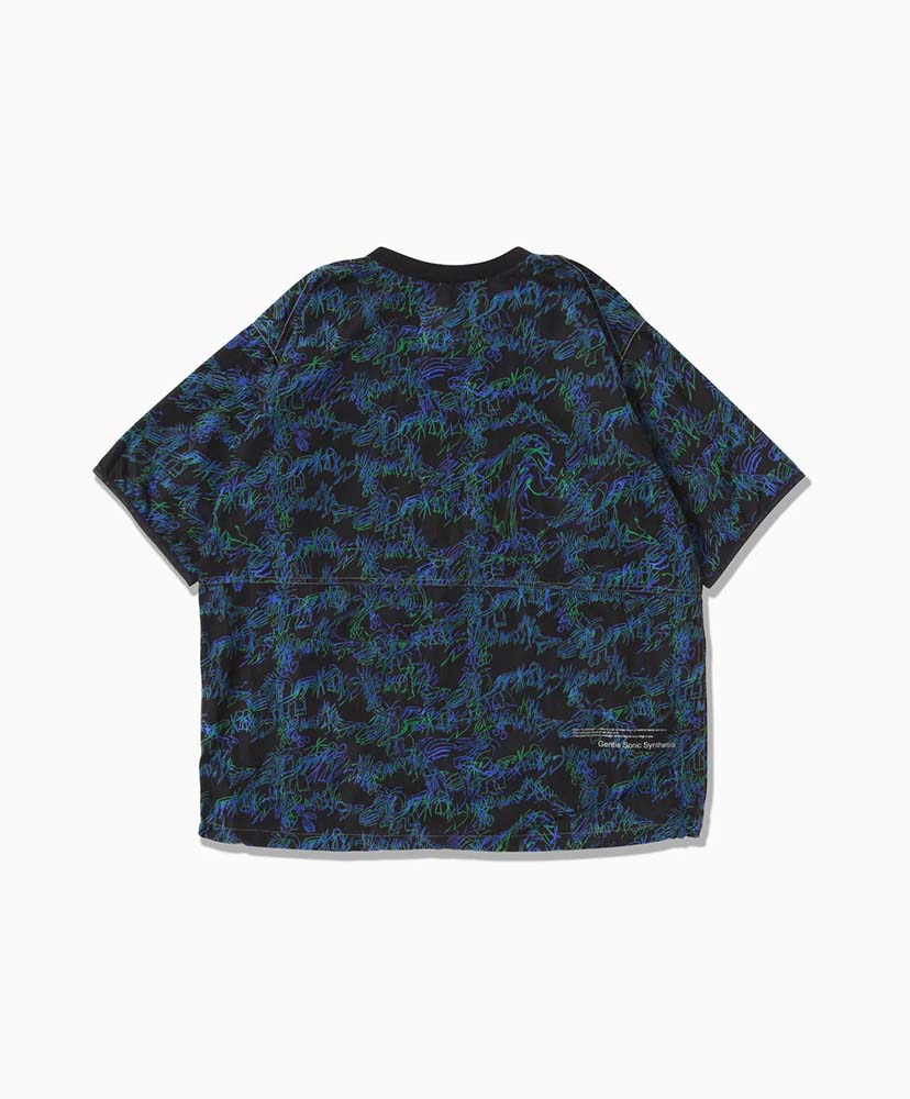 Printed Wind T Black/ブラック L(MEN)