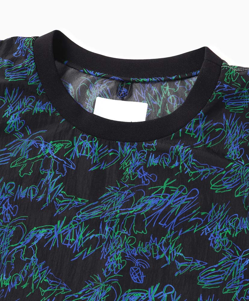 Printed Wind T Black/ブラック L(MEN)