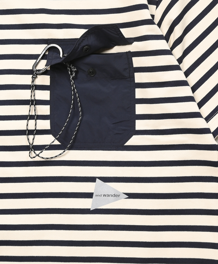 Stripe Pocket SS T Navy/ネイビー L(MEN)