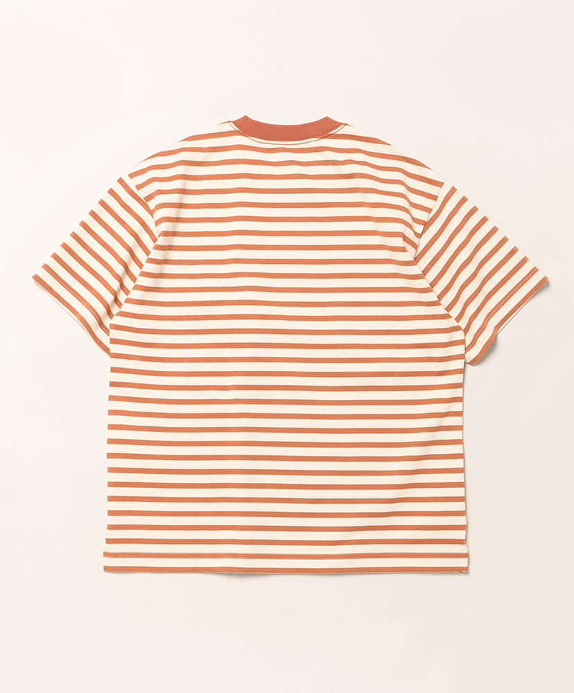 Stripe Pocket SS T Orange/オレンジ L(MEN)