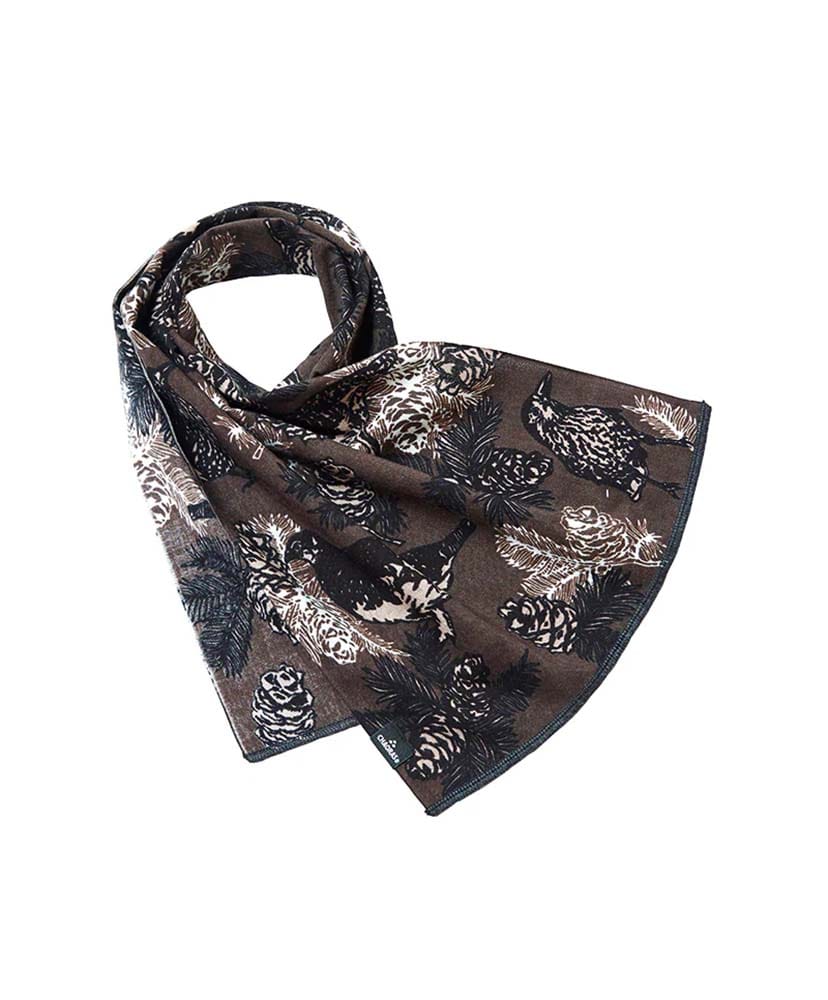 スポーツてぬぐい / ライチョウ＆ホシガラス セピア ONE