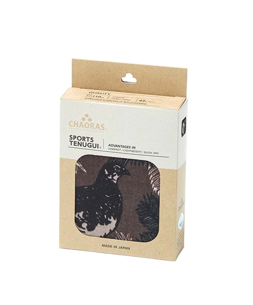 スポーツてぬぐい / ライチョウ＆ホシガラス セピア ONE