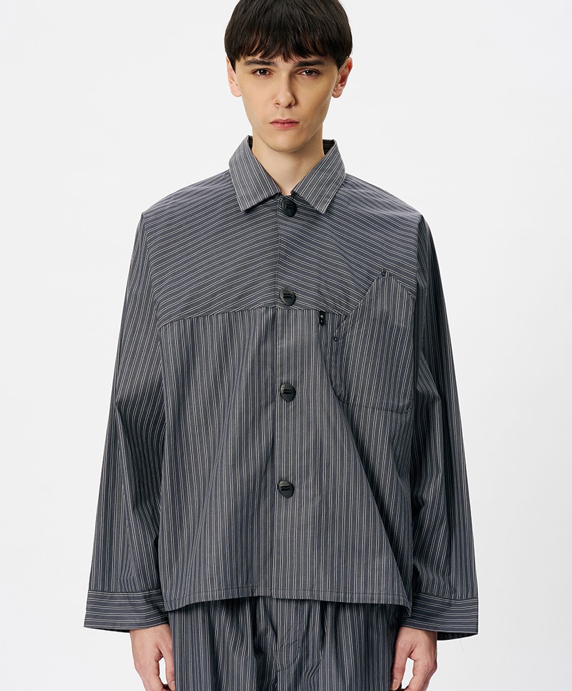 Retro Reflective Striped Shirt(Unisex) DH /ディープチャコール 2(MEN)