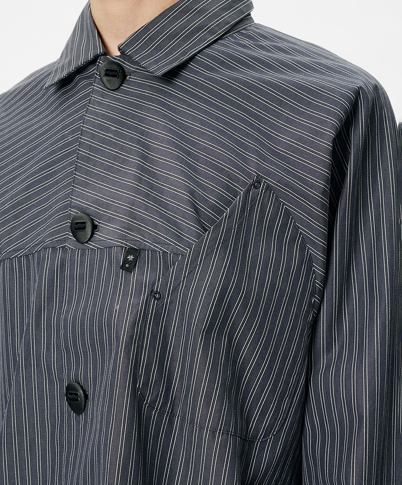 Retro Reflective Striped Shirt(Unisex) DH /ディープチャコール 2(MEN)