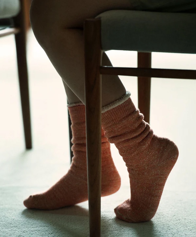 Double Face Crew Socks Orange/オレンジ M(25-27cm)