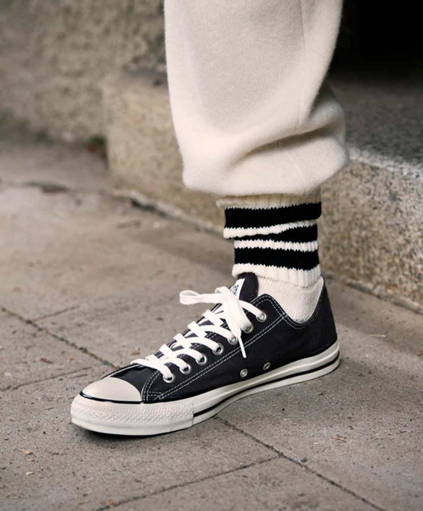 Coarse Ribbed Oldschool Crew Socks Black/ブラック M(25-27cm)