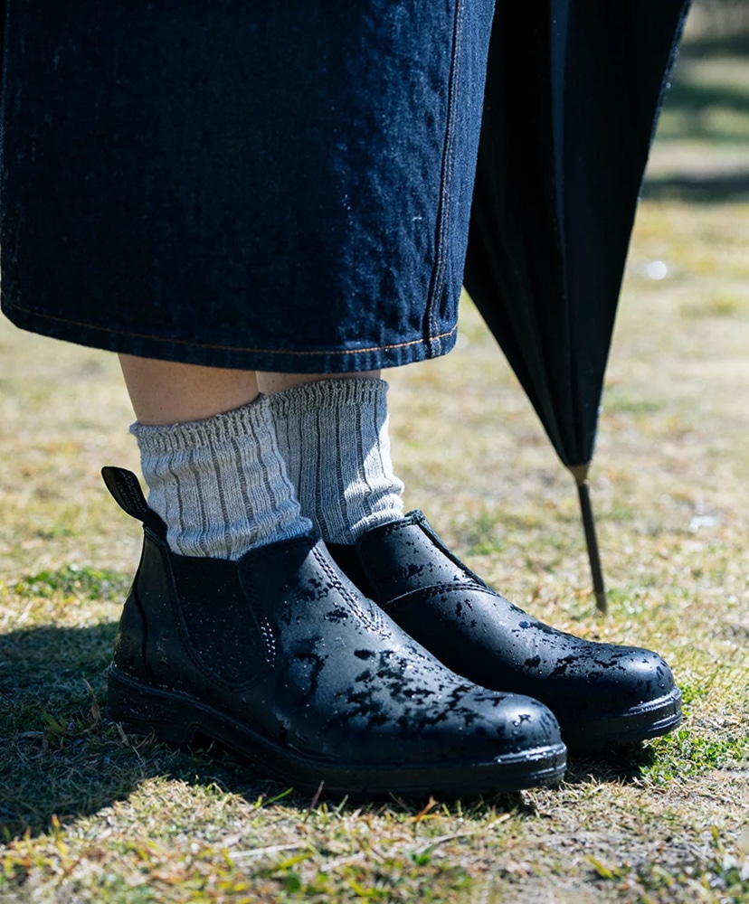 Linen Cotton Ribbed Ankle Socks Grayge/グレージュ M(25-27cm)