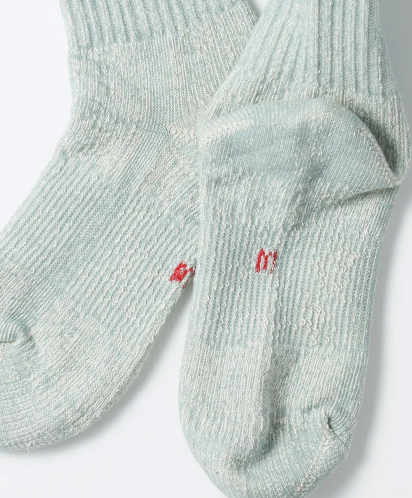 Double Face Mini Crew Socks "Organic Cotton" L.Blue/ライトブルー M(25-27cm)