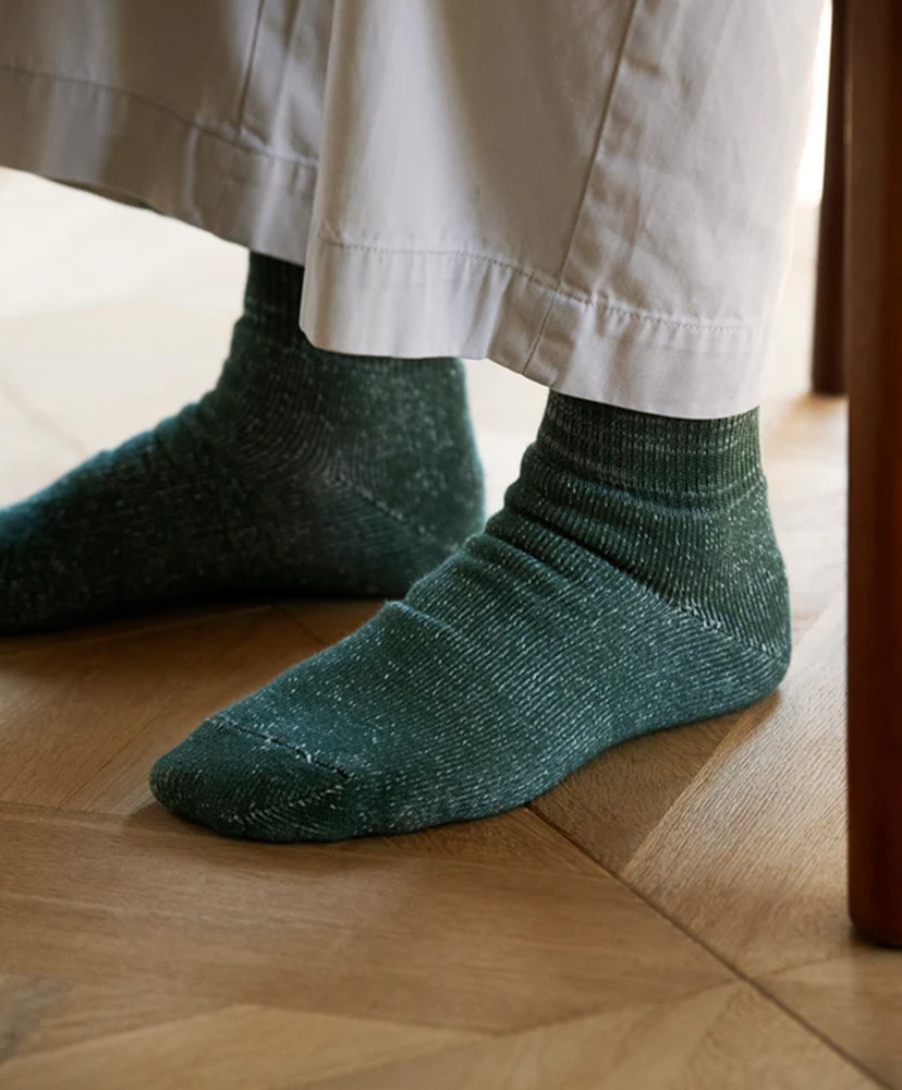 Washi Pile Crew Socks D.Green/ダークグリーン M(25-27cm)