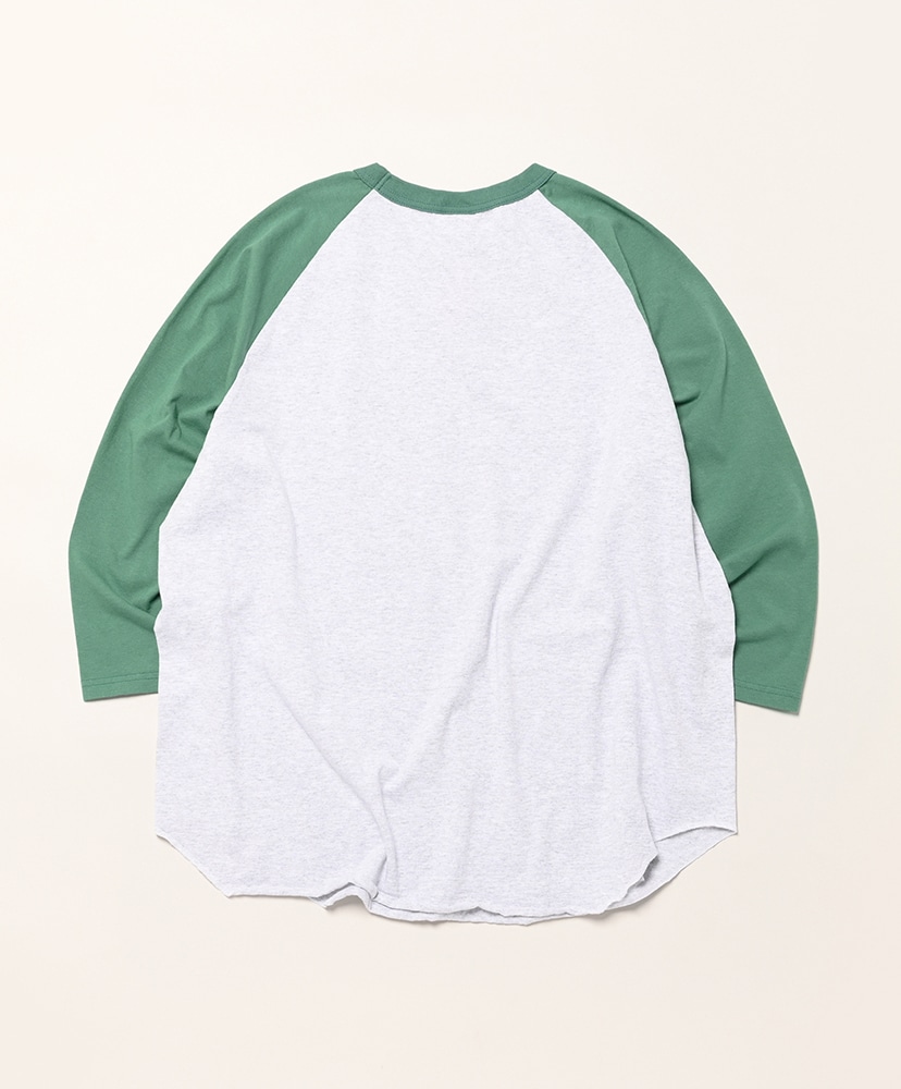 3/4 Baseball Tee Ash 2-Tone Ash×Green/アッシュ×グリーン 3XL(MEN)
