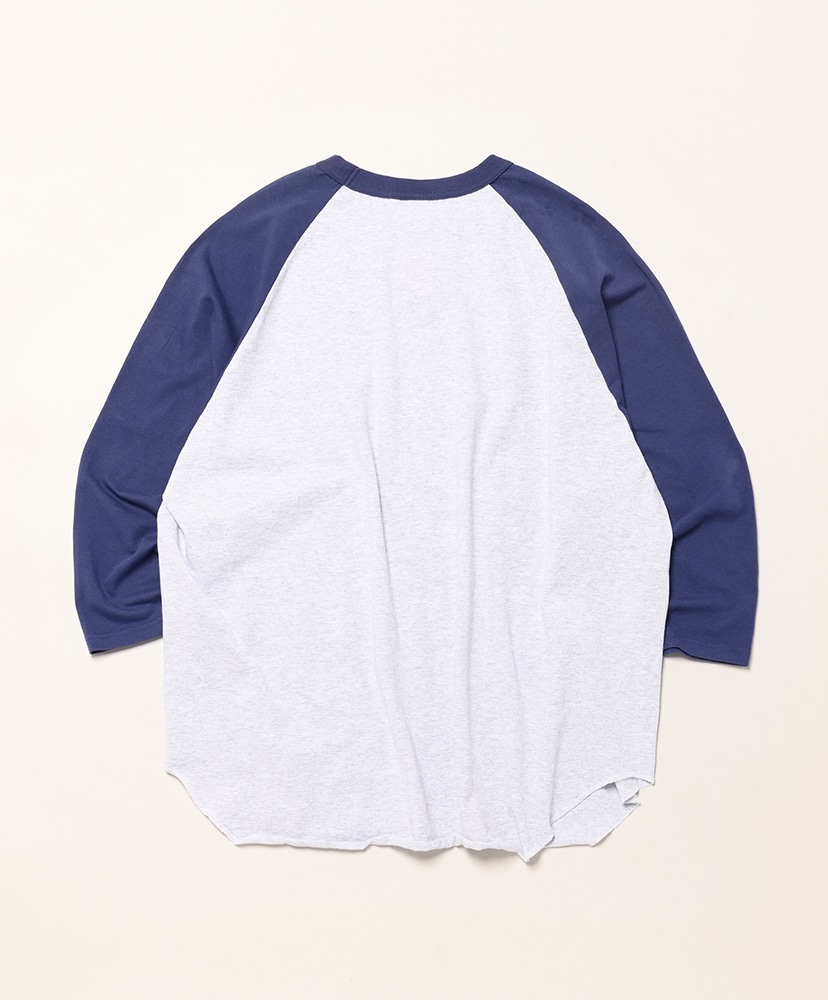 3/4 Baseball Tee Ash 2-Tone Ash×Navy/アッシュ×ネイビー 3XL(MEN)