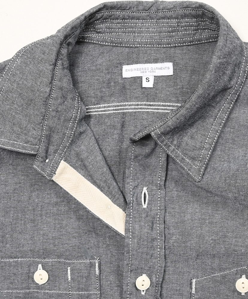 Work Shirt - Cotton Chambray Grey/グレー M(MEN)