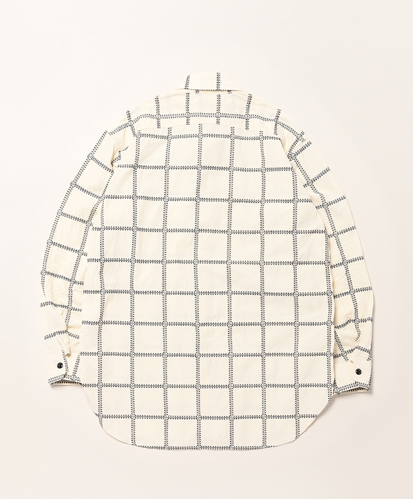 Work Shirt - CP Square Embroidery White×Black/ホワイト×ブラック M(MEN)