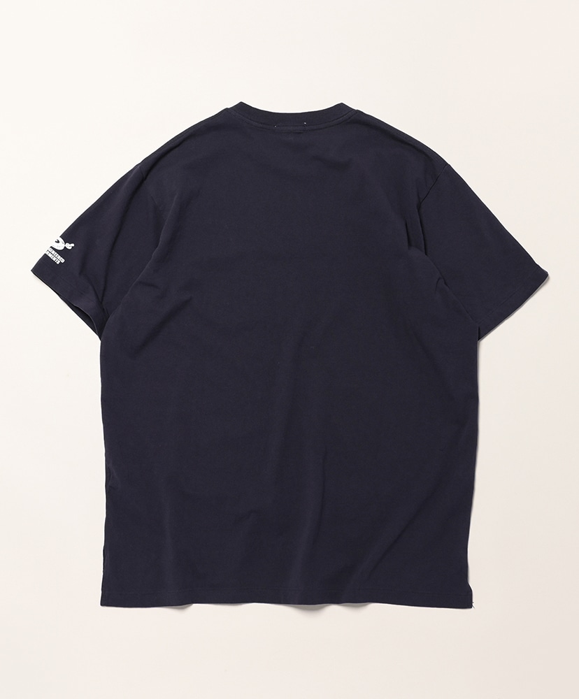 Printed Cross Crew Neck T-shirt - Cotton Flower Navy/ネイビー L(MEN)