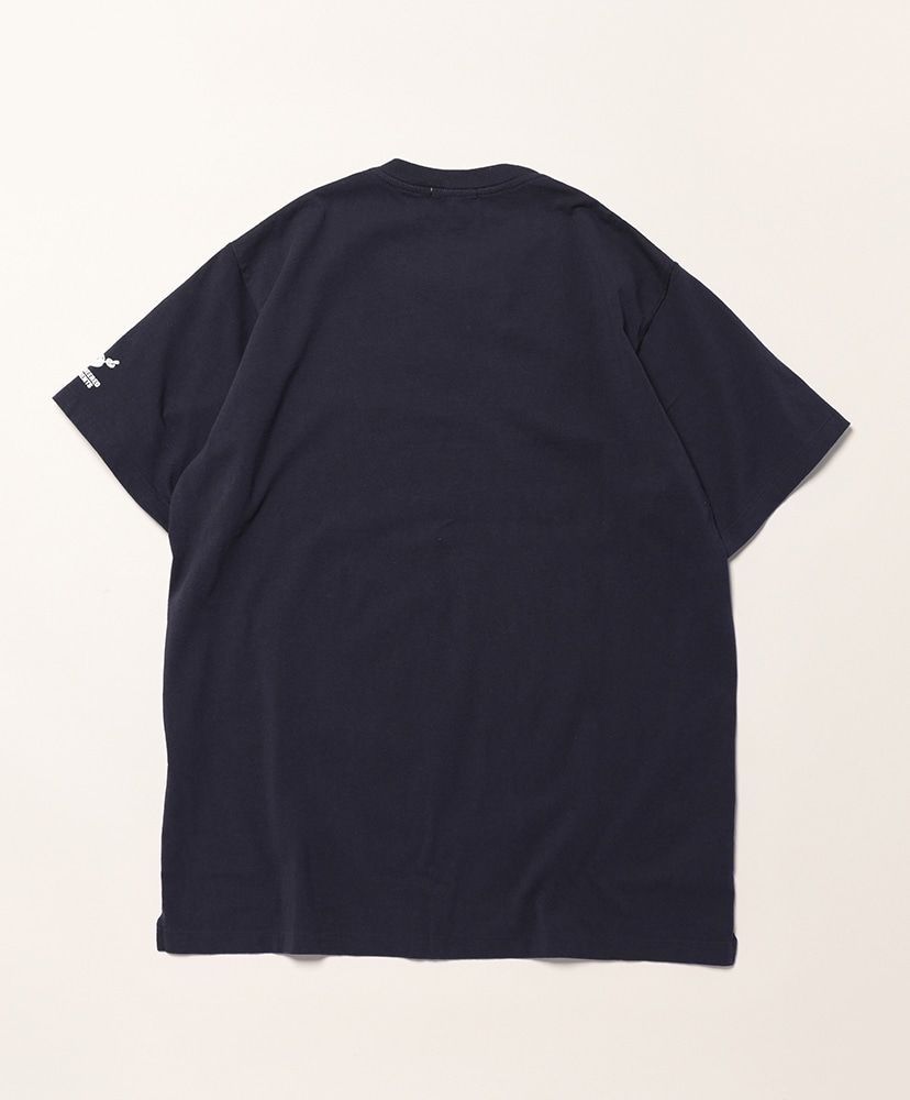 Printed Cross Crew Neck T-shirt - Cotton Multi Pattern Navy/ネイビー L(MEN)