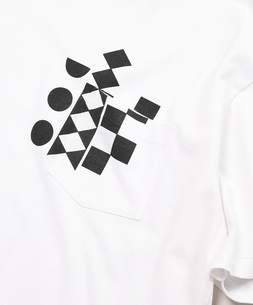Printed Cross Crew Neck T-shirt - Cotton Multi Pattern White/ホワイト L(MEN)