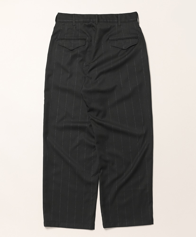 Officer Pant -  Polyester Lurex Stripe Black/ブラック M(MEN)