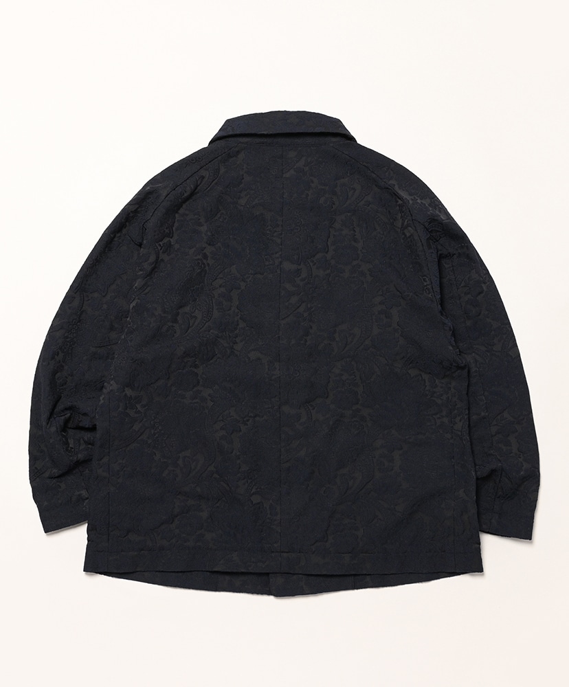 Round Collar Jacket - Calico Jacquard Navy/ネイビー 1(WOMEN)