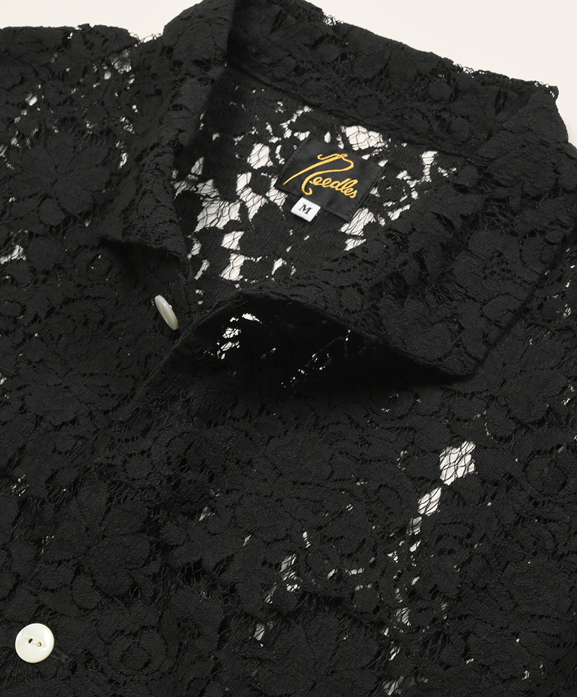 Widespread Collar Shirt - Raschel Lace Black/ブラック L(MEN)