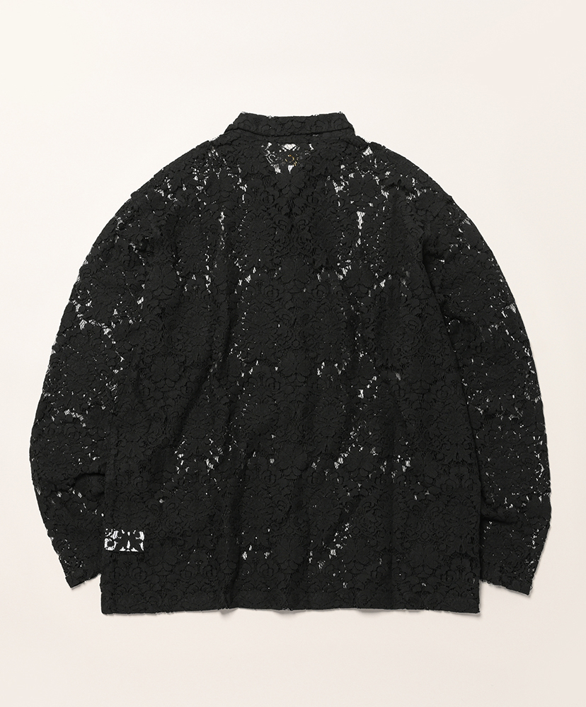 Widespread Collar Shirt - Raschel Lace Black/ブラック L(MEN)
